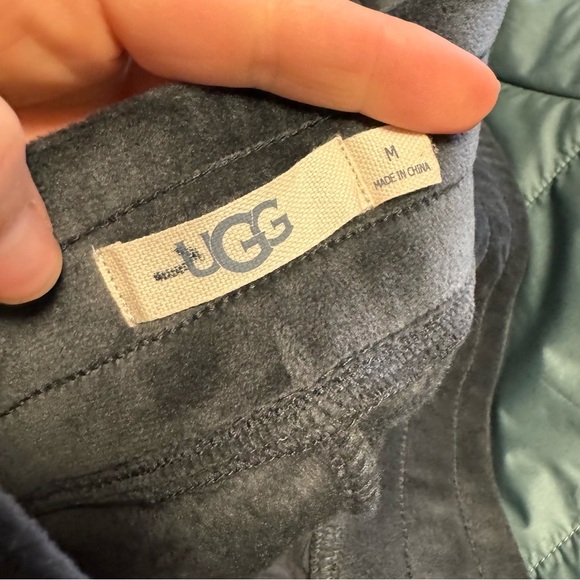 UGG Hayden Fleece Jogger Pants Dark Gray Velour Soft Loungewear Womens Medium - Picture 9 of 13
